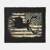 Camouflage US Flag Hirschjagd Jagdjäger Fleecedecke (Vorderseite (Horizontal))