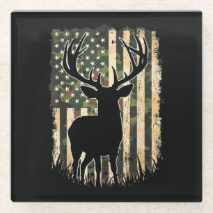 Camouflage US Flag Hirschjagd Jagdjäger Glasuntersetzer