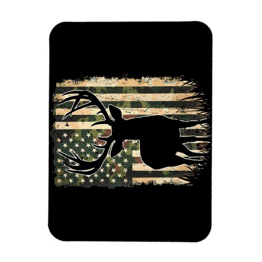 Camouflage US Flag Hirschjagd Jagdjäger Magnet (Vertikal)