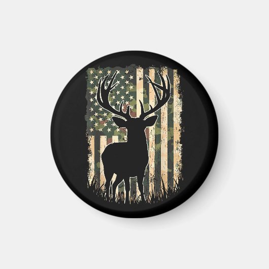 Camouflage US Flag Hirschjagd Jagdjäger Magnet (Vorne)