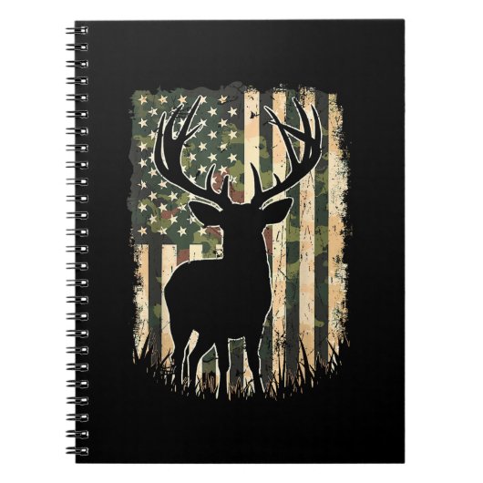 Camouflage US Flag Hirschjagd Jagdjäger Notizblock (Vorderseite)