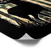 Camouflage US Flag Hirschjagd Jagdjäger Poster (Ecke)