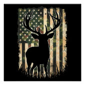 Camouflage US Flag Hirschjagd Jagdjäger Poster (Vorderseite)