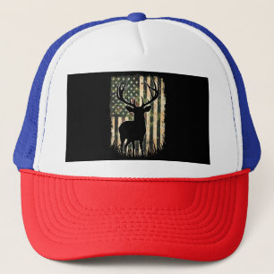 Camouflage US Flag Hirschjagd Jagdjäger Truckerkappe