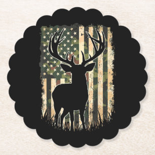 Camouflage US Flag Hirschjagd Jagdjäger Untersetzer