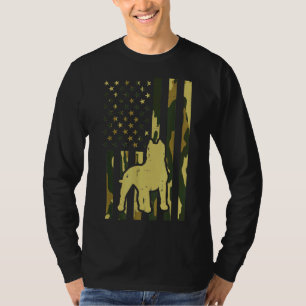 Camouflage Us Flag Pitbull Vintag Patriot Pittie D T-Shirt