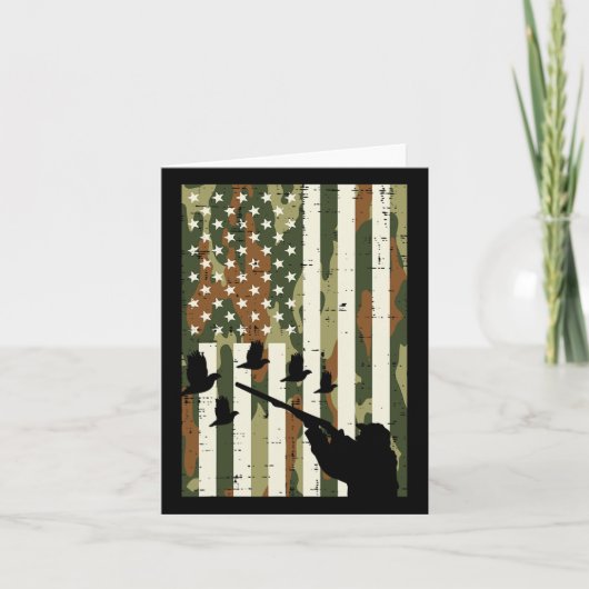 Camouflage Us Flag Quail Pheasant Jagd Upland Jagd Karte (Vorderseite)