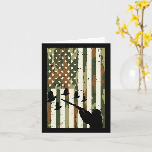 Camouflage Us Flag Quail Pheasant Jagd Upland Jagd Karte (Gelbe Blume)