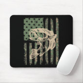 Camouflage US-Flagge Big Mouth B Fischen 1 Mousepad (Mit Mouse)