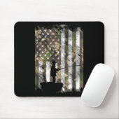 Camouflage US-Flagge Fischer Vintage Fischerei Pat Mousepad (Mit Mouse)