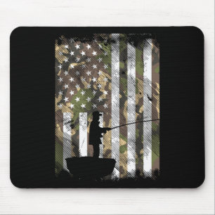 Camouflage US-Flagge Fischer Vintage Fischerei Pat Mousepad