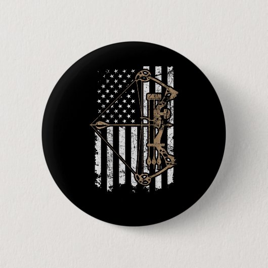 Camouflage Usa Flag Archery Compound Bow - Bow Hun Button (Vorderseite)