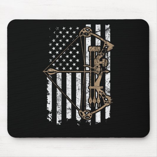 Camouflage Usa Flag Archery Compound Bow - Bow Hun Mousepad (Vorne)