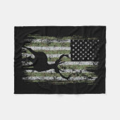 Camouflage Usa Flag Hirschelche Buck Camoflage Jag Fleecedecke (Vorderseite (Horizontal))