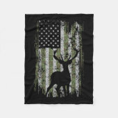 Camouflage Usa Flag Hirschelche Buck Camoflage Jag Fleecedecke (Vorderseite)