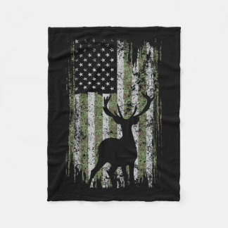 Camouflage Usa Flag Hirschelche Buck Camoflage Jag Fleecedecke