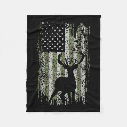 Camouflage Usa Flag Hirschelche Buck Camoflage Jag Fleecedecke (Vorderseite)