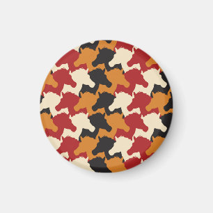 Camouflage verbindet Köpfe, wiederholt Muster. Magnet