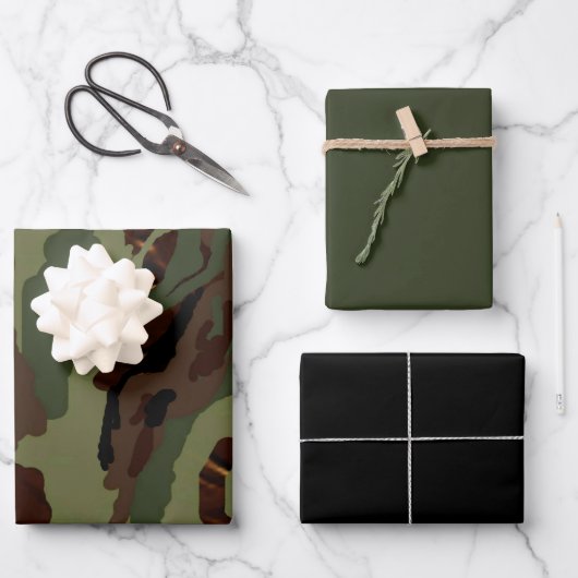 Camouflage Volles Muster Geschenkpapier Set (Vorderseite)