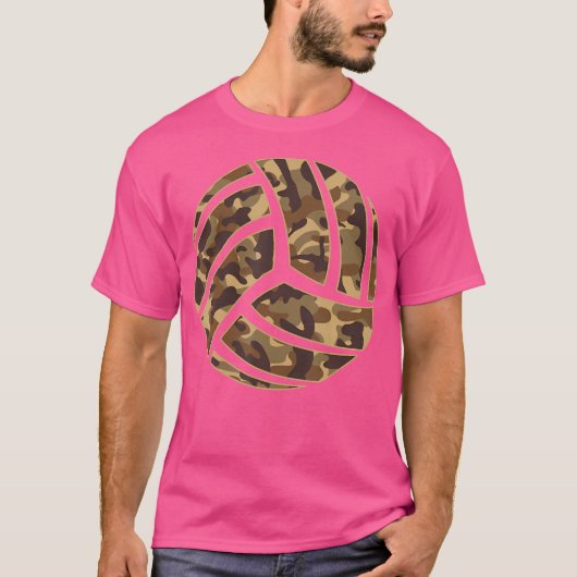 Camouflage Volleyball Lover Player Fan Niedliche C T-Shirt (Vorderseite)