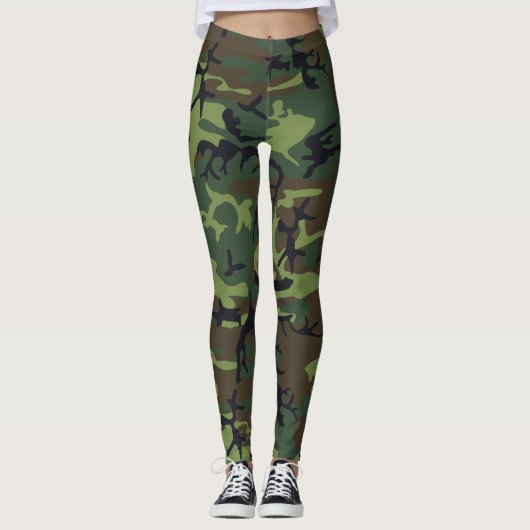 Camouflage von Holz Leggings (Vorderseite)
