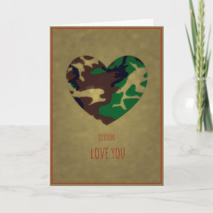 Camouflage Wald Valentine Hearts - Valentinstag Feiertagskarte