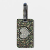 Camouflage Wald Waldherz auf Camouflage Gepäckanhänger (Rückseite vertikal)
