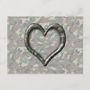 Camouflage Wald Waldherz auf Camouflage Postkarte