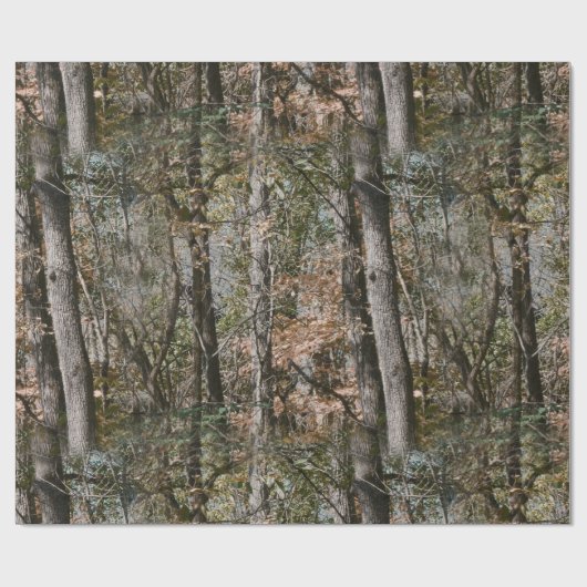 Camouflage Waldbaum Camouflage Natur Jagd/Fischere Geschenkpapier (Flach)