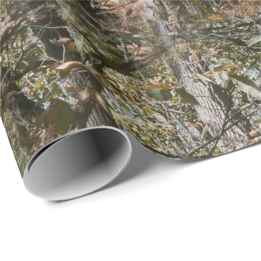 Camouflage Waldbaum Camouflage Natur Jagd/Fischere Geschenkpapier (Rolleneckpunkt)