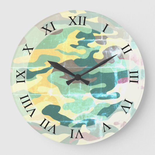 Camouflage Wall Clock Große Wanduhr (Vorderseite)