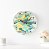 Camouflage Wall Clock Große Wanduhr (Zuhause)