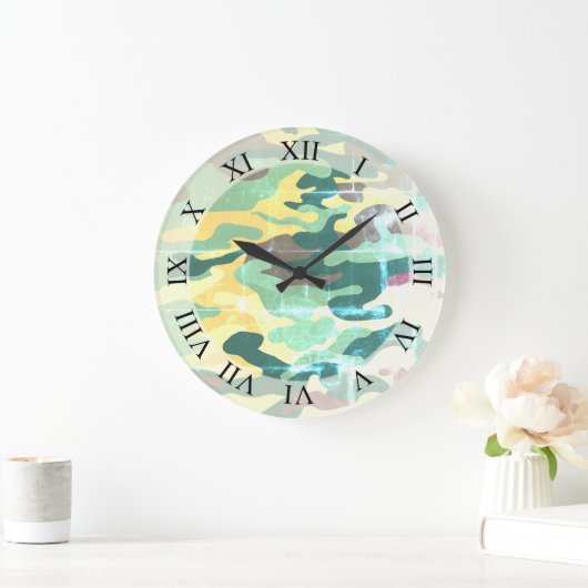 Camouflage Wall Clock Große Wanduhr (Zuhause)