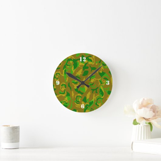 Camouflage Wall Clock Runde Wanduhr (Zuhause)