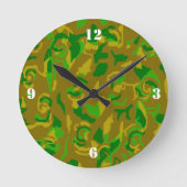 Camouflage Wall Clock Runde Wanduhr (Vorderseite)