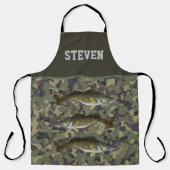 Camouflage Walleye Fischerei Name Sport im Freien  Schürze (Vorderseite)