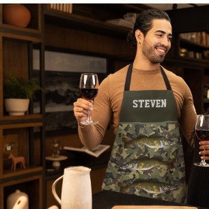 Camouflage Walleye Fischerei Name Sport im Freien  Schürze