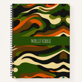 Camouflage Waves Wasserfarbmuster Notizblock