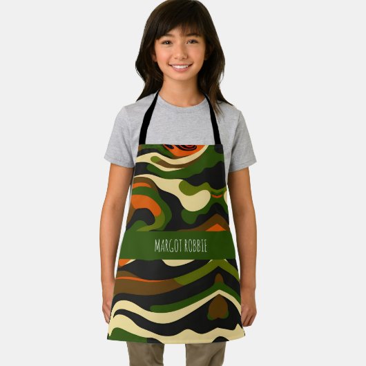 Camouflage Waves Wasserfarbmuster Schürze (Insitu)