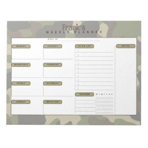 Camouflage Weekly Planner Notizblock