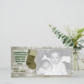 Camouflage Weihnachts-Fotokarte Feiertagskarte (Stehend Vorderseite)