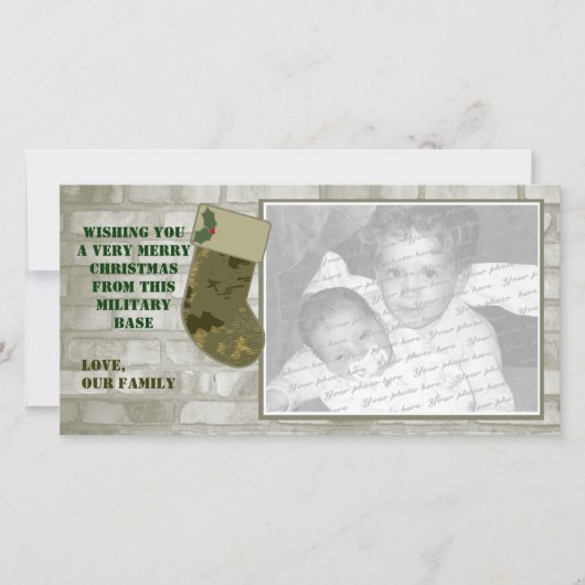 Camouflage Weihnachts-Fotokarte Feiertagskarte (Vorderseite)