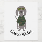 Camouflage Weim Weimaraner Gray Ghost Dog Weinetikett (Einzelnes Label)