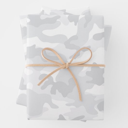 Camouflage White Gray Adventure Fun Geschenkpapier Set (Beispiel)