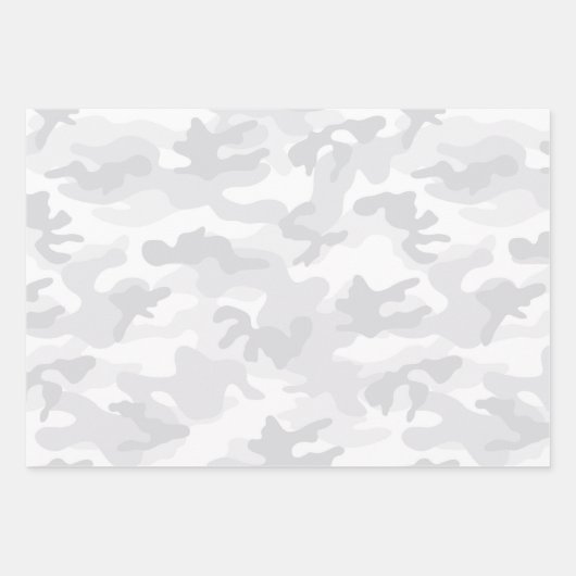 Camouflage White Gray Adventure Fun Geschenkpapier Set (Vorderseite)