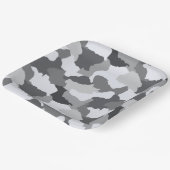 Camouflage | White Gray Camouflage Pappteller (Gewinkelt)