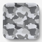 Camouflage | White Gray Camouflage Pappteller (Vorderseite)