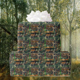 Camouflage Wiederholung NAME Happy Geburtstagsgesc Geschenkpapier