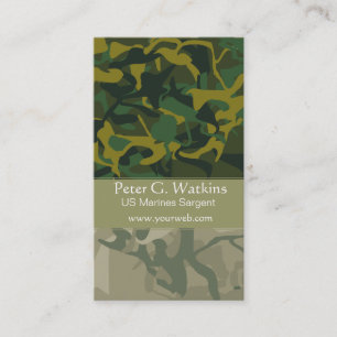 Camouflage Wilderness Environmentalist Pattern Visitenkarte
