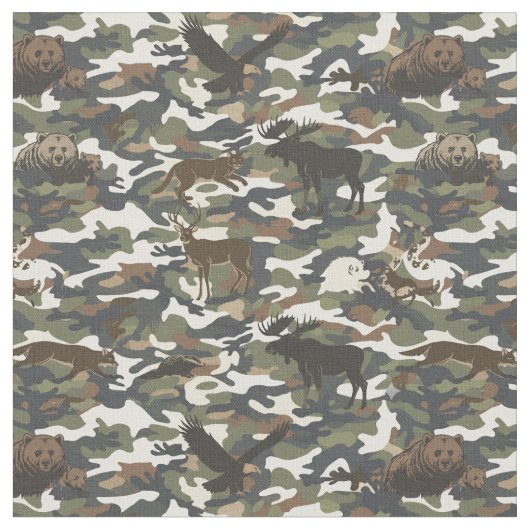 Camouflage with Animals hidden  Stoff (Nahaufnahme)